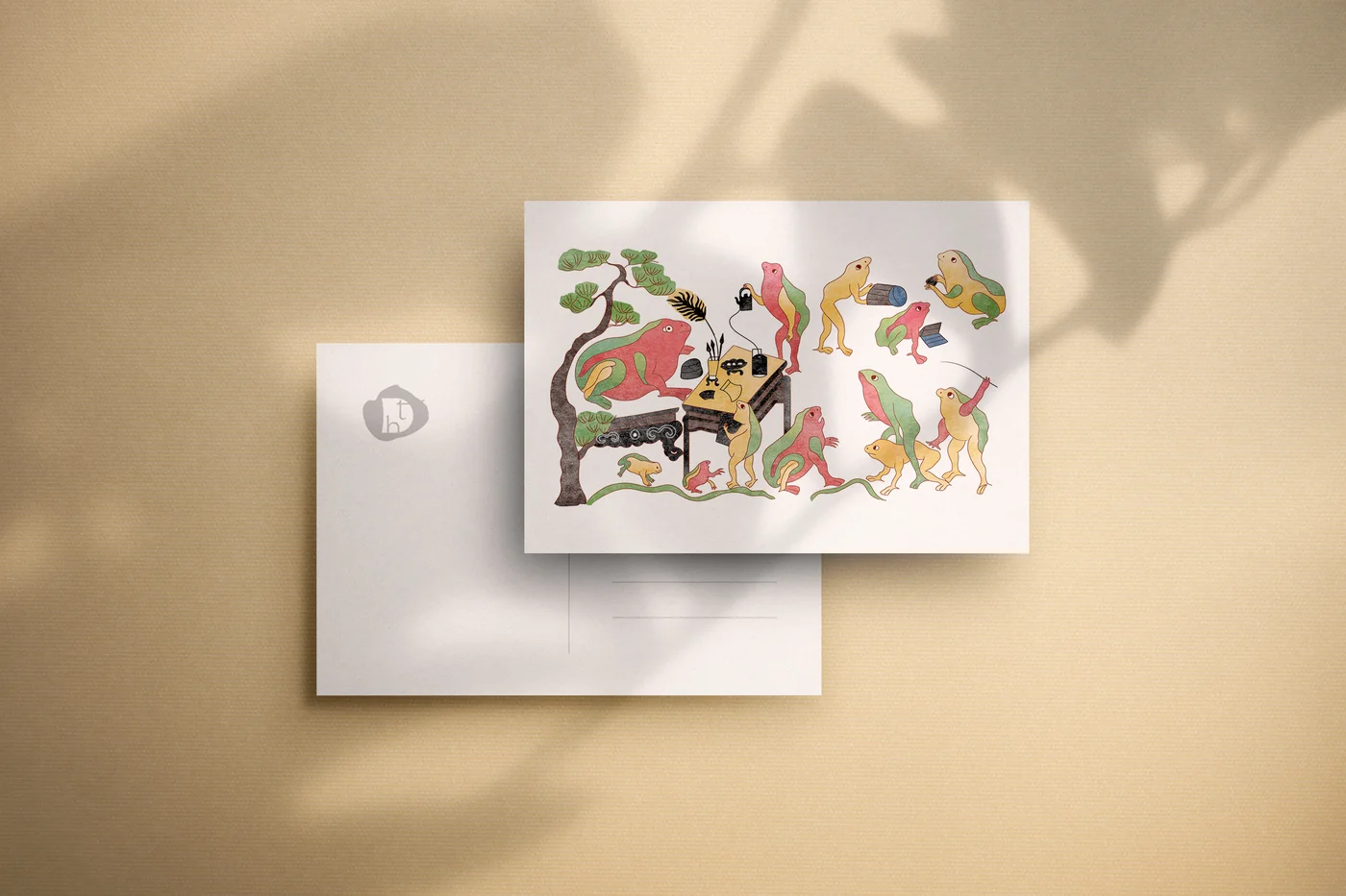 Archival cotton rag stationery postcards featuring Thay Do Coc with studio monogram watermark
