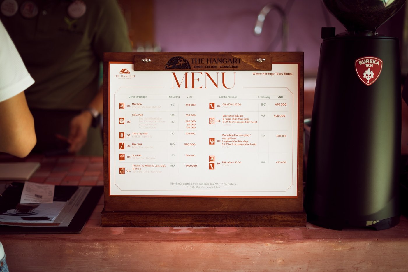 Menu board at the coffee bar