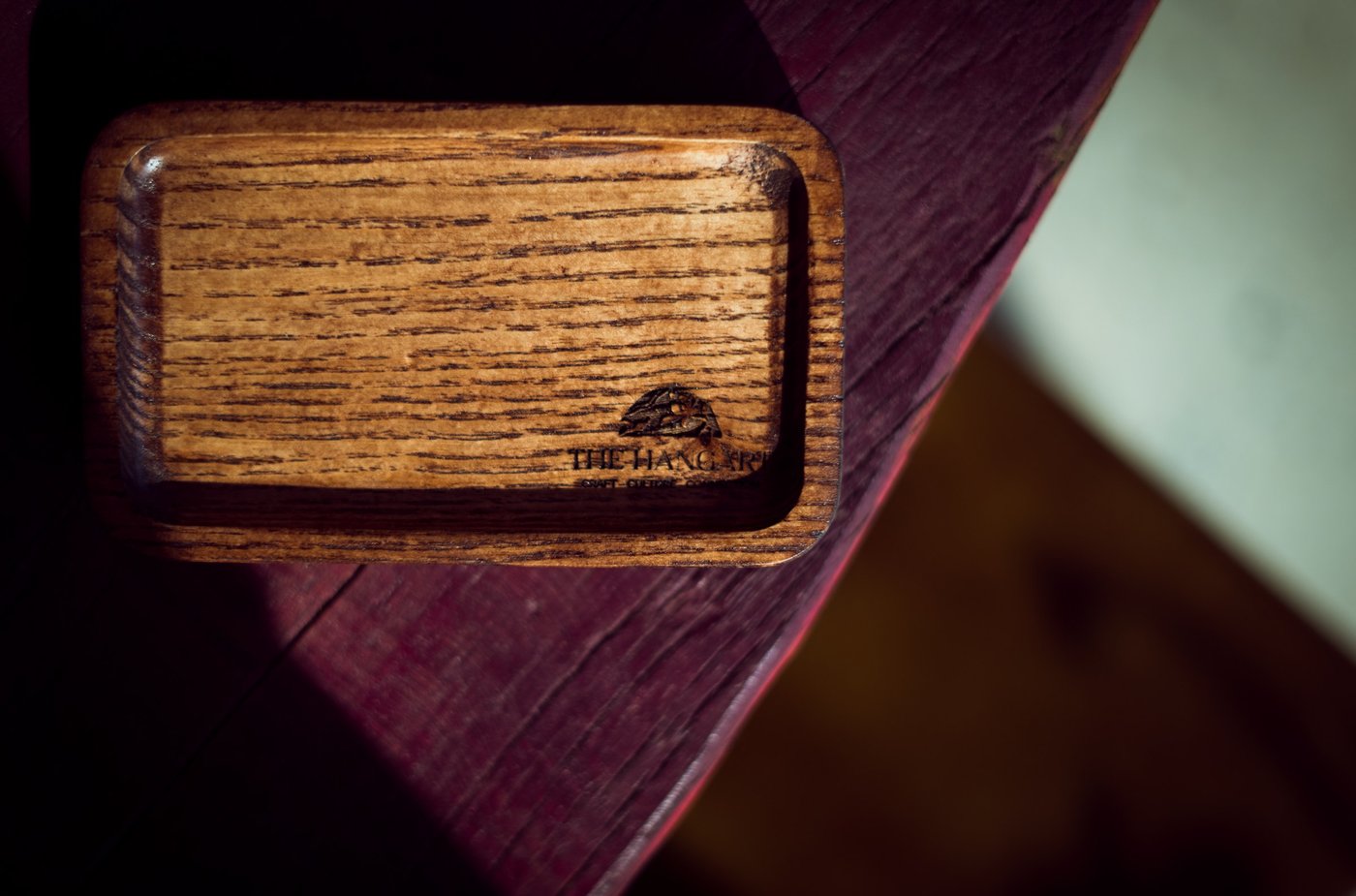 Engraved wooden tray