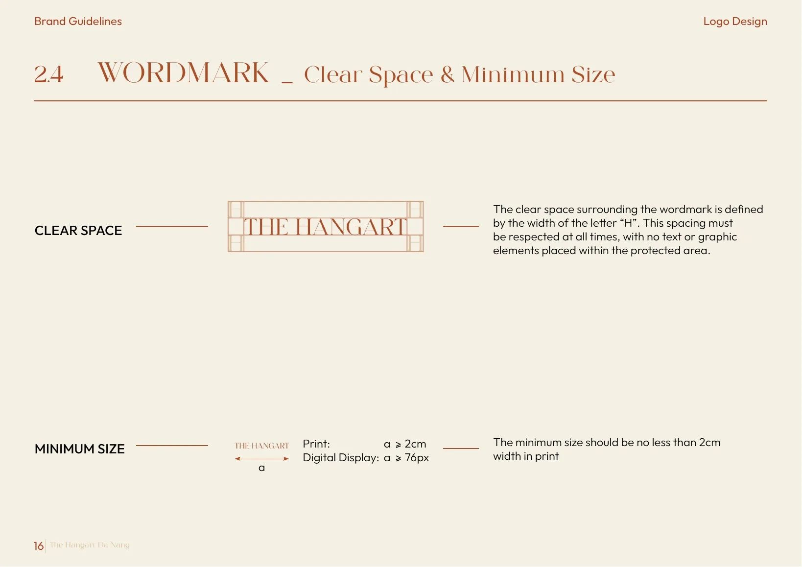 The Hangart brand guidelines — 2.4 — WORDMARK