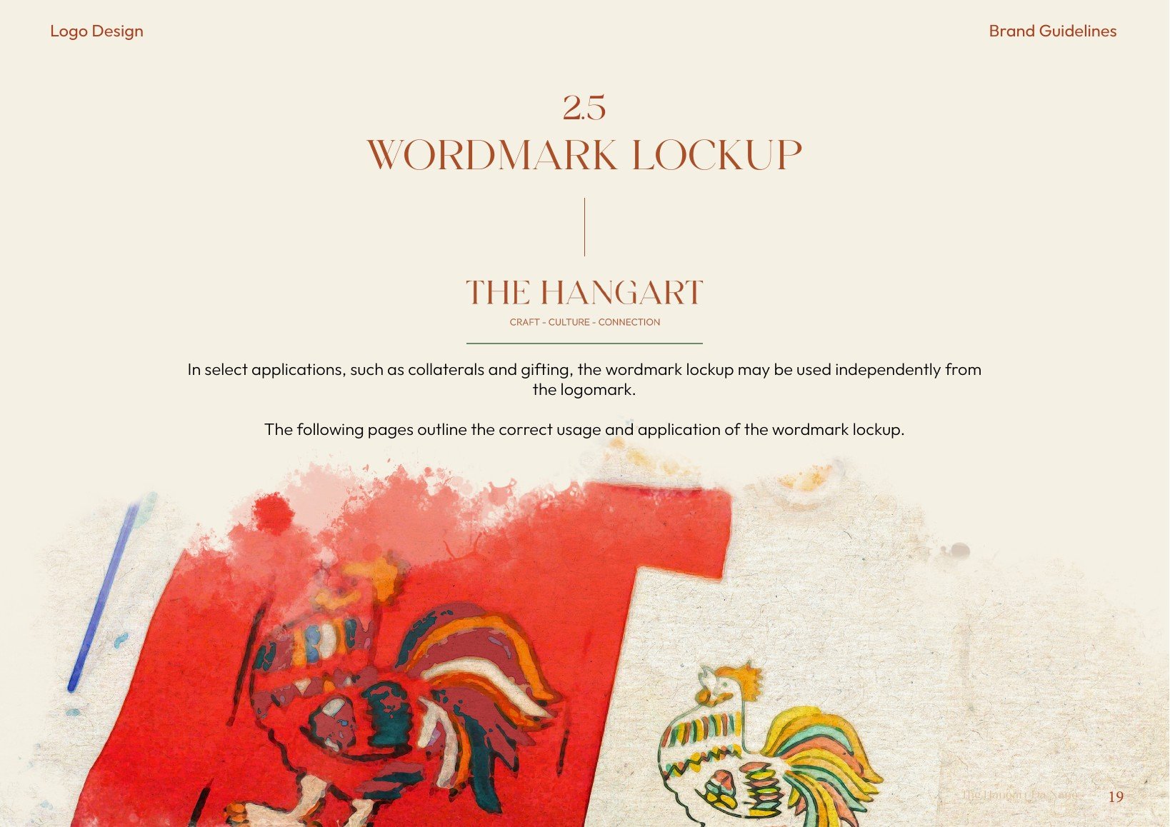 The Hangart brand guidelines — 2.5 — LOCKUP, IN USE