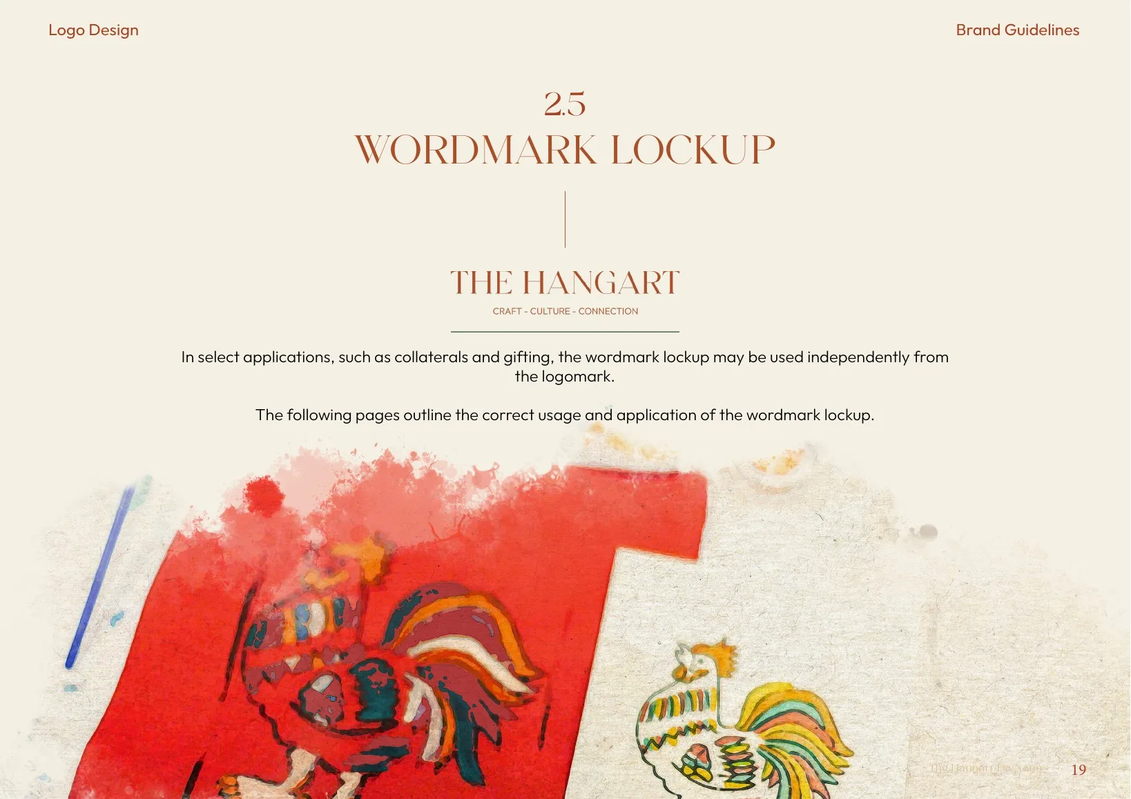 The Hangart brand guidelines — 2.5 — LOCKUP, IN USE