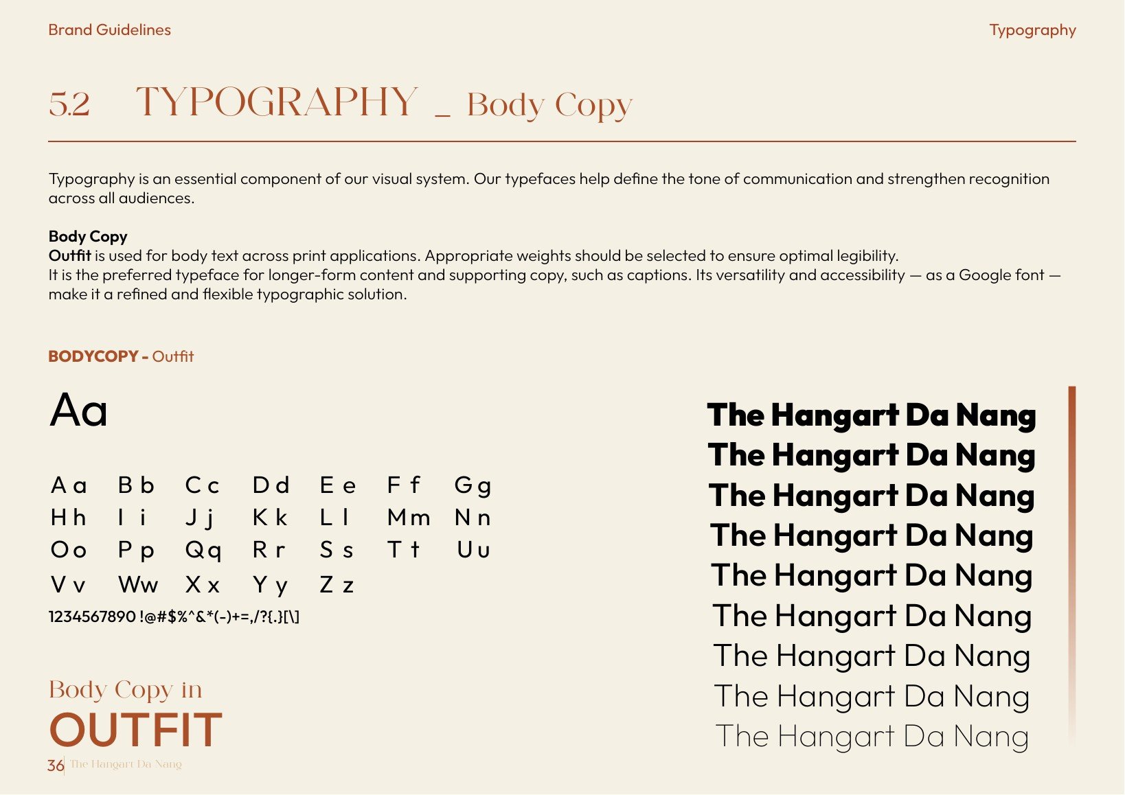 The Hangart brand guidelines — 5.1 — TYPE, HEADLINE