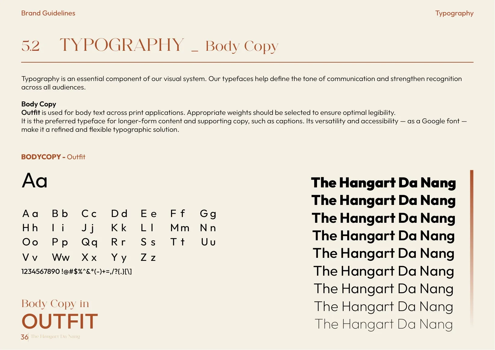 The Hangart brand guidelines — 5.1 — TYPE, HEADLINE