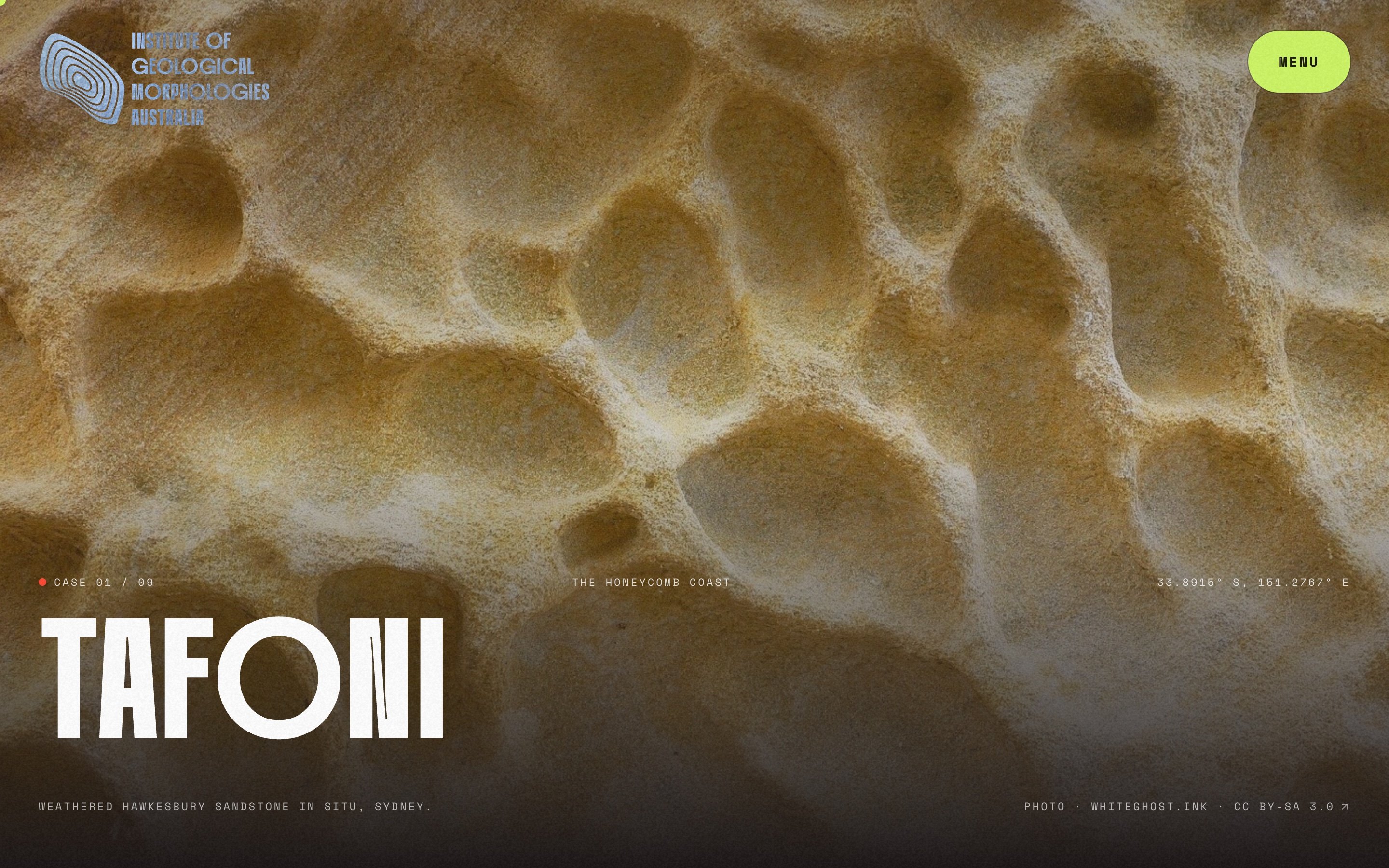 Tafoni field site page: the honeycomb coast.