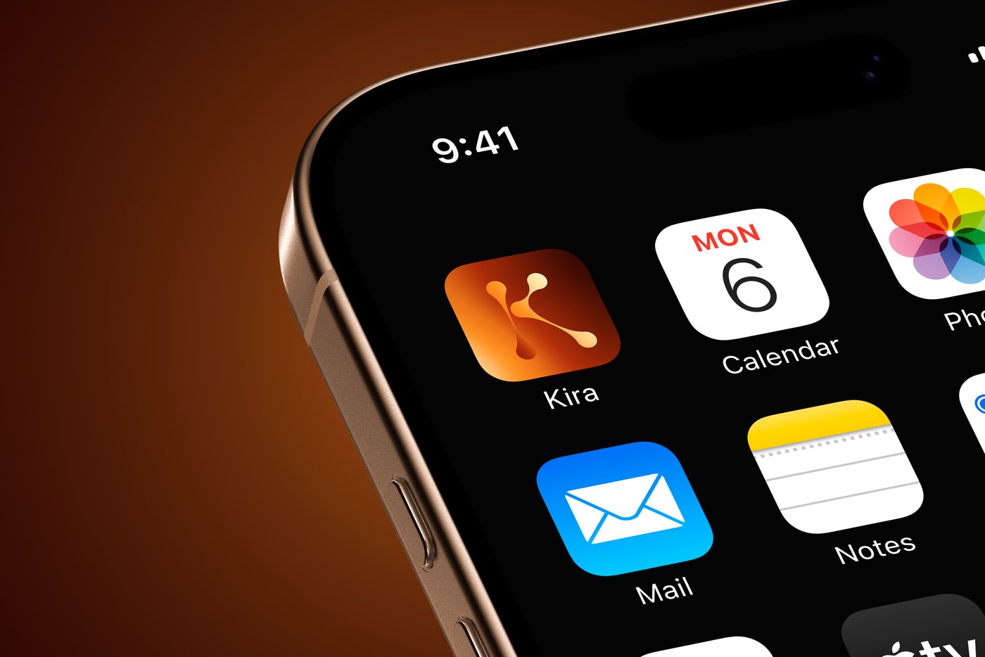 The Kira app icon on an iPhone home screen