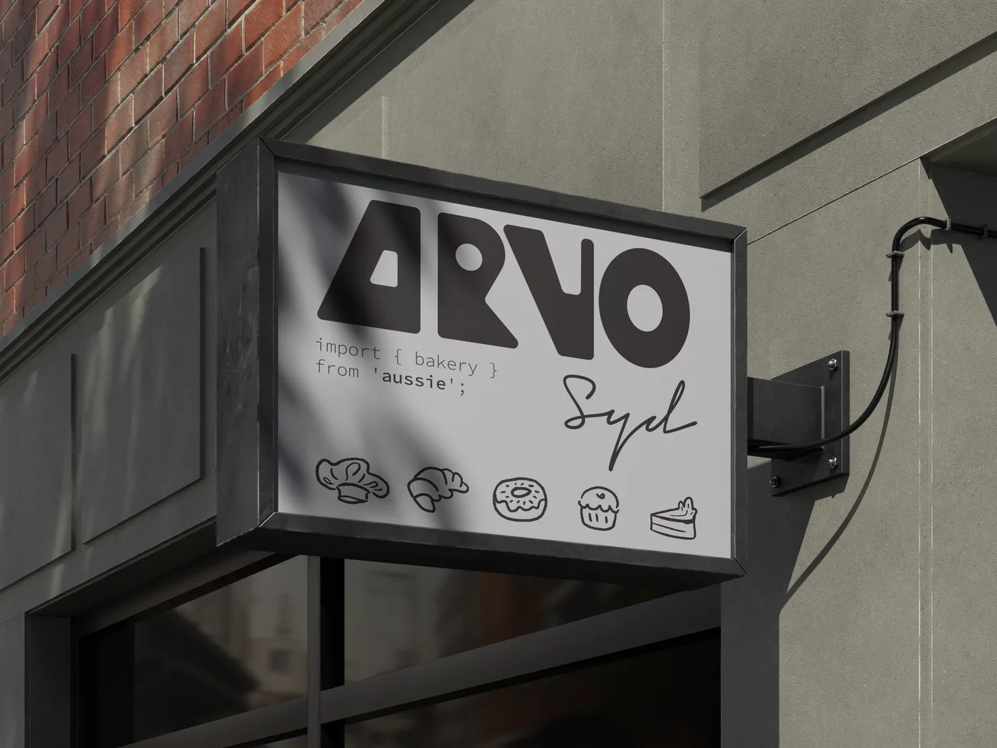 Arvo sidewalk sign sandwich board mockup.