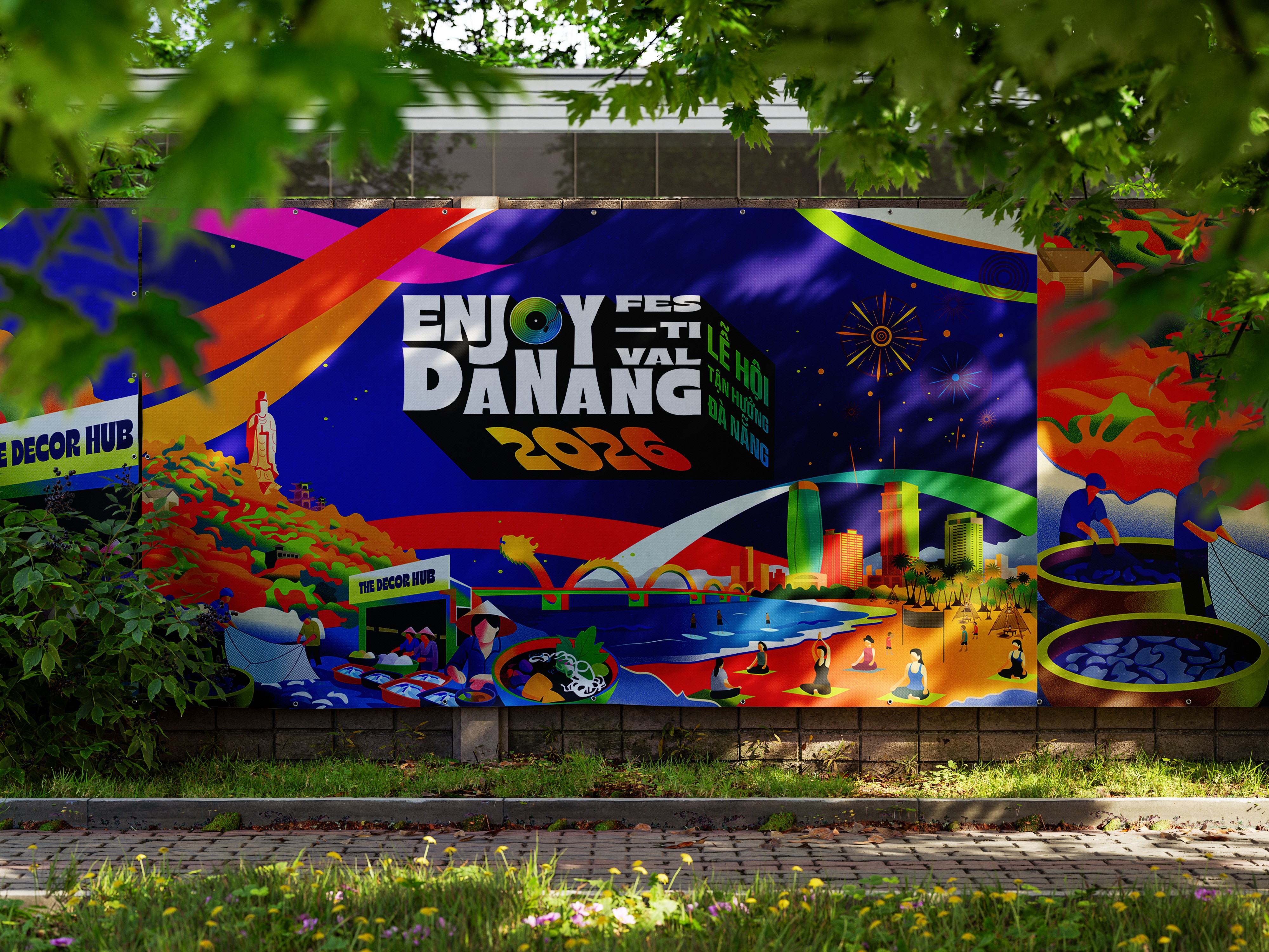 Enjoy Danang festival key visual on a city banner.