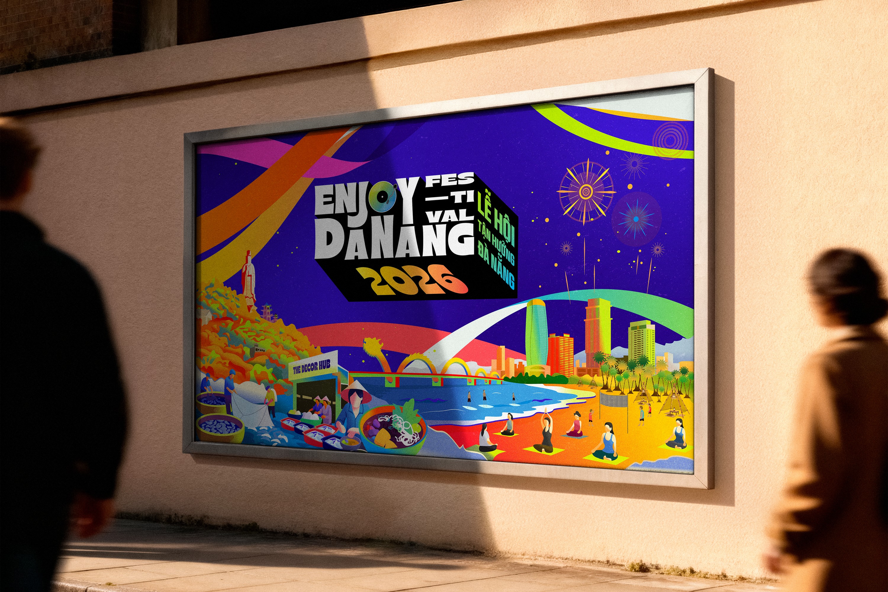 Enjoy Danang identity on a large outdoor structure.