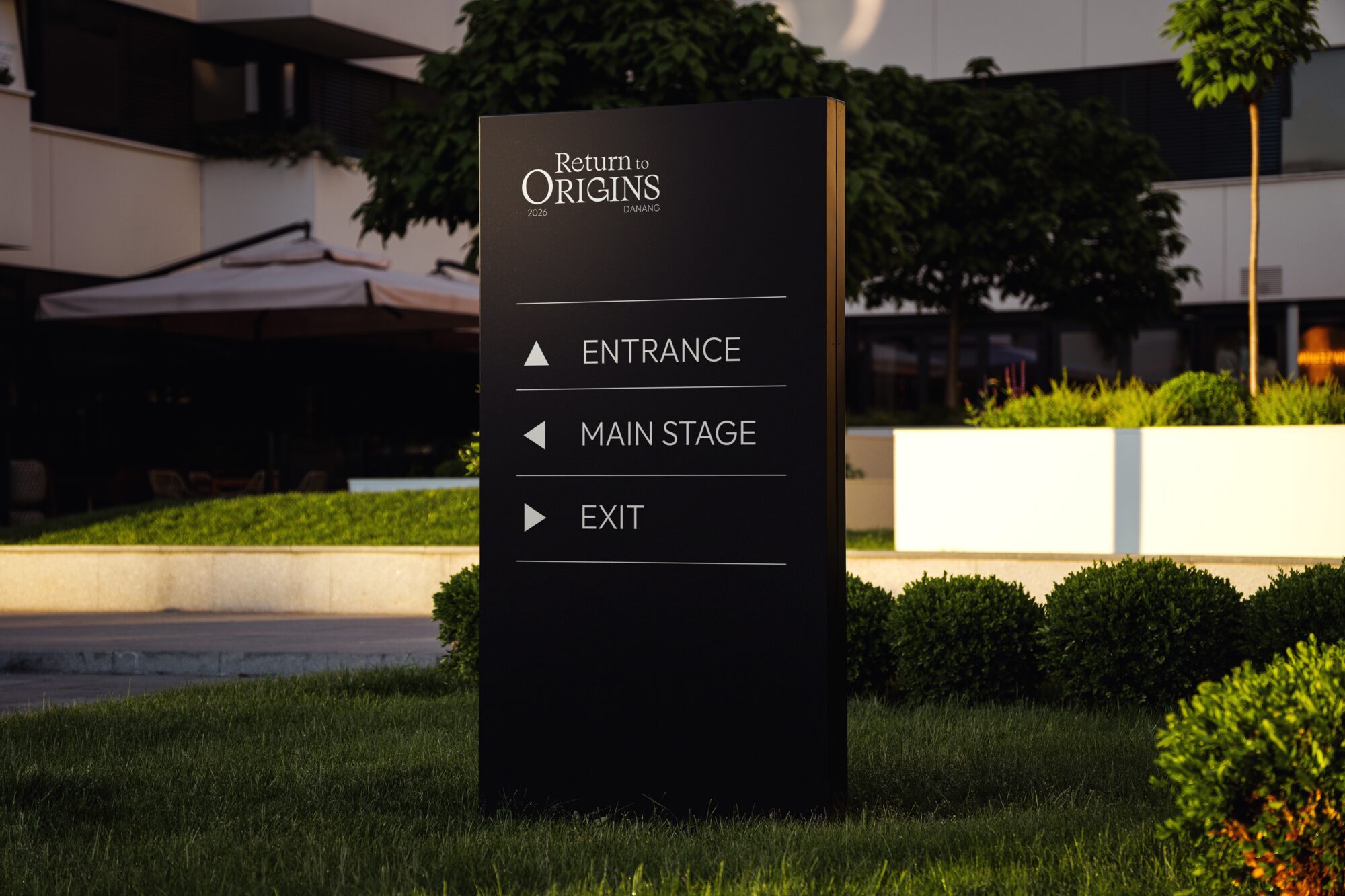 Return to Origins wayfinding panel.