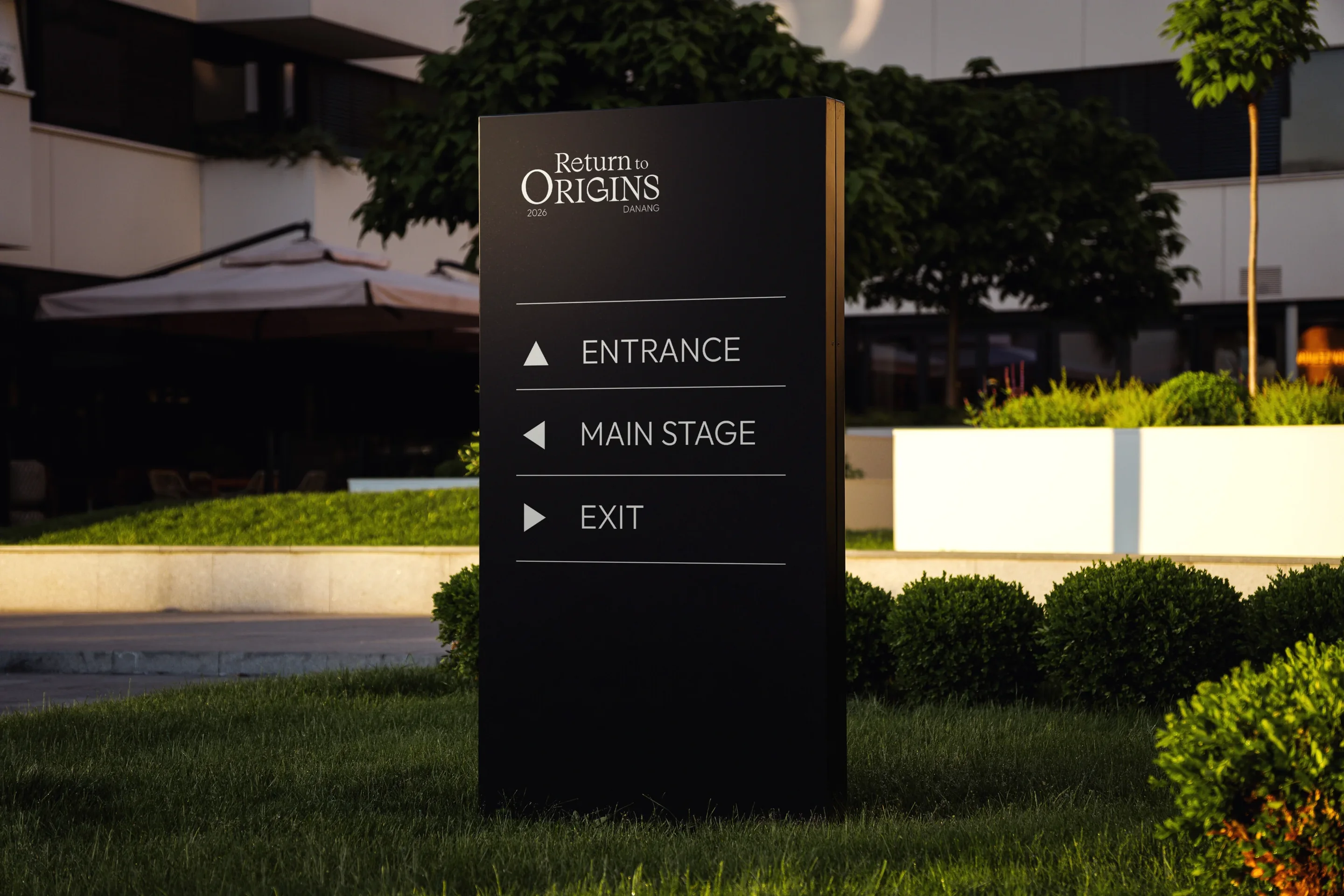 Return to Origins wayfinding panel.