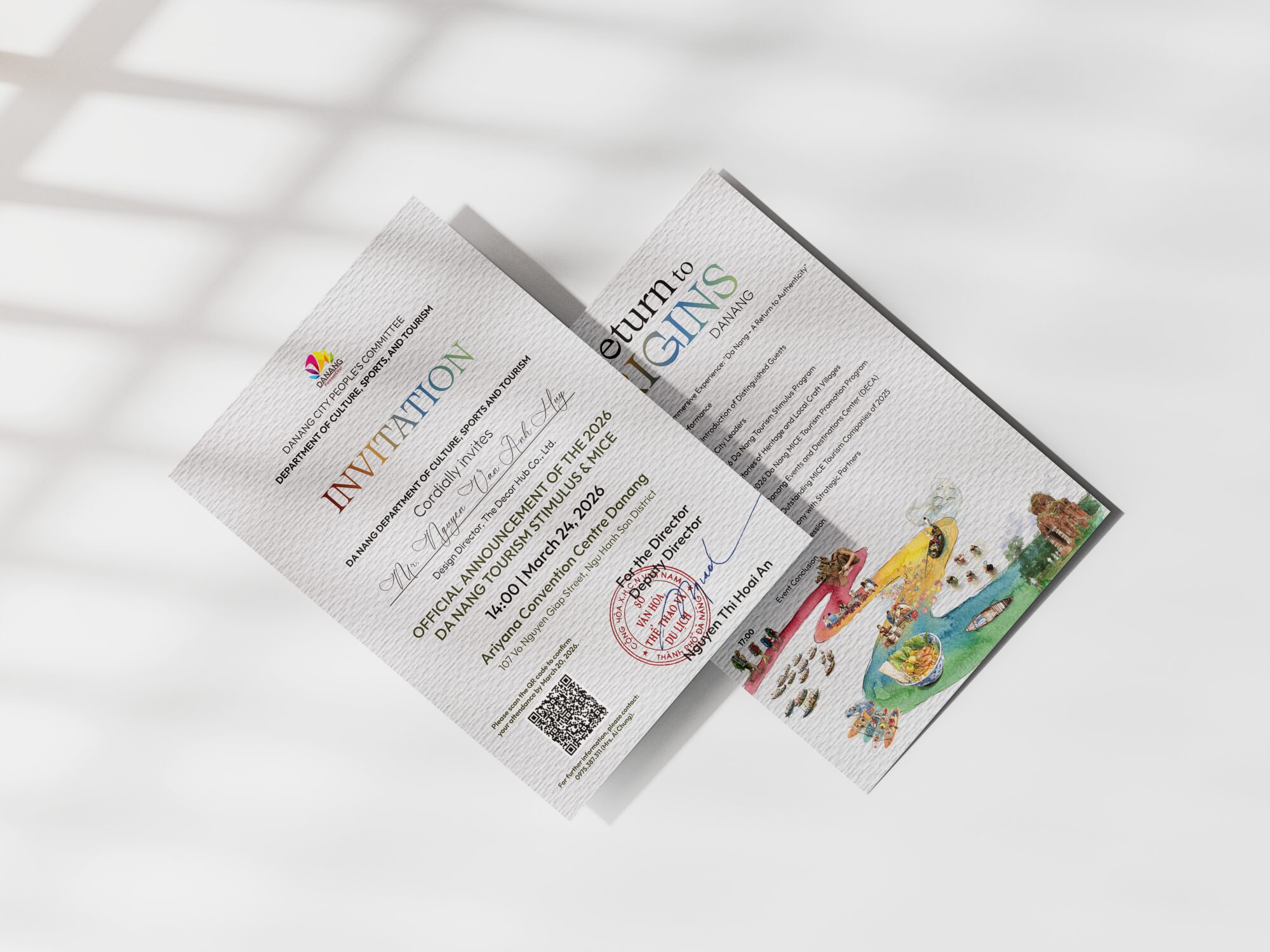 Return to Origins printed invitation.